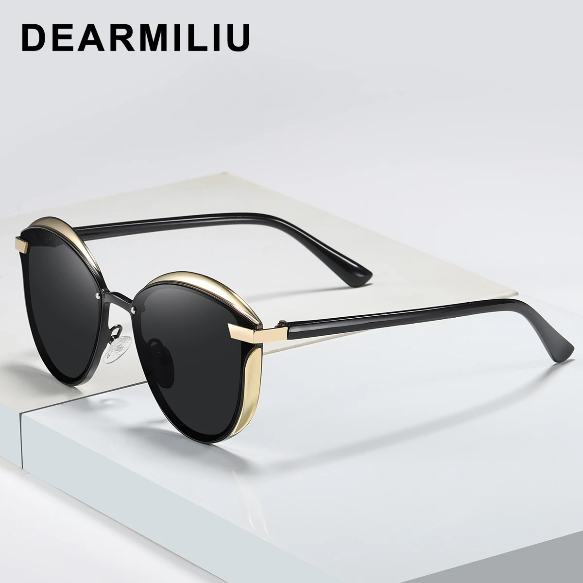 Женские солнцезащитные очки кошачий глаз DEARMILIU поляризационные в винтажном
