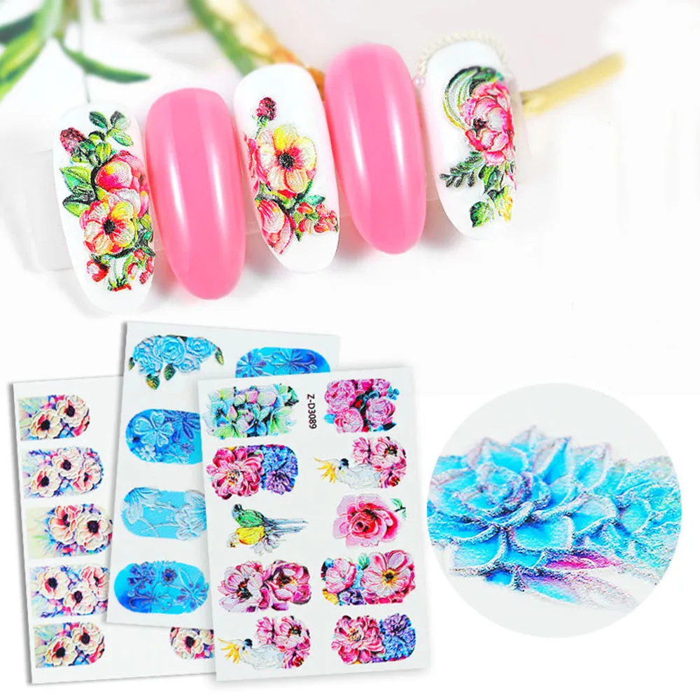 Новый дизайн Роза натуральный перенос эмпайская Мода тисненые наклейки