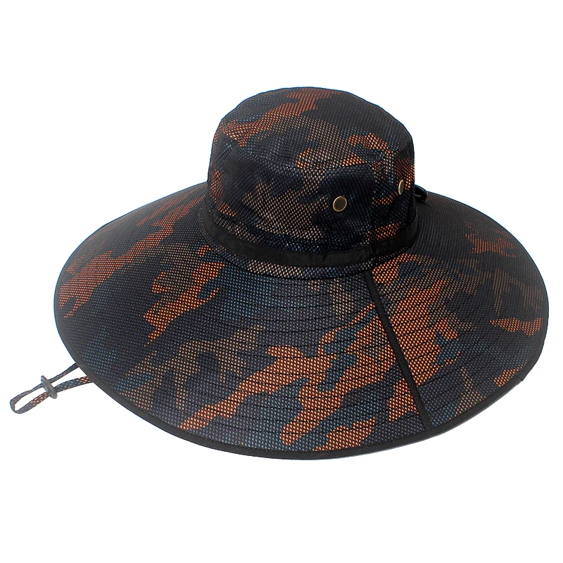 

Men's Summer Hat Outdoor Sun Screen Camouflage Hiking Hats Cycling Fishing Cap Big Brim Fisherman hat UV Protection