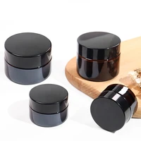 20pcs 5g10g20g30g50g amber brown glass cosmetic jar face cream bottles lip balm sample skin care pot makeup vials containers