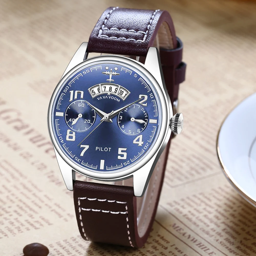 

Часы наручные мужские кварцевые в деловом стиле, Классические спортивные модные, с кожаным ремешком