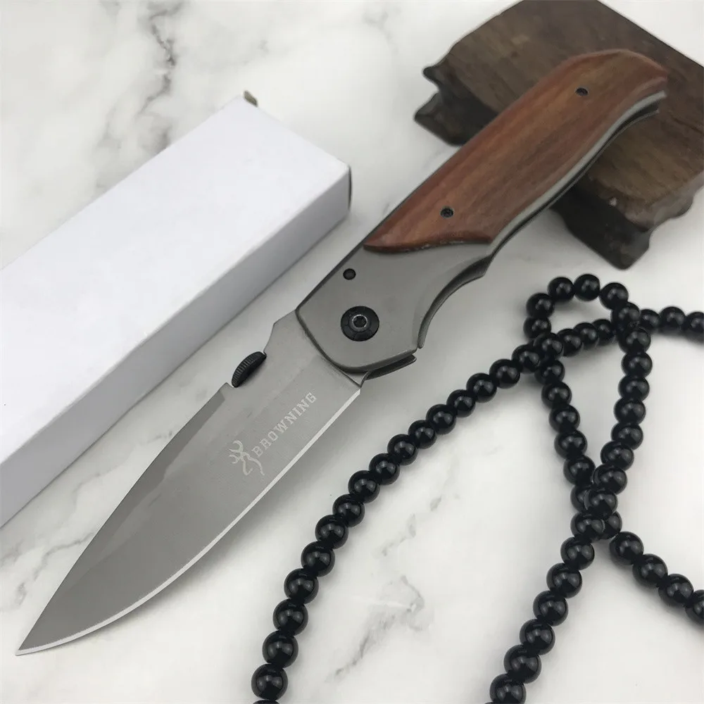 

Browning BK2-DA30 Folding Knife 5CR13MOV Blade Wooden Handle Camping Supplies Survival Jackknife Hunting Edc Pocket Multi-tool