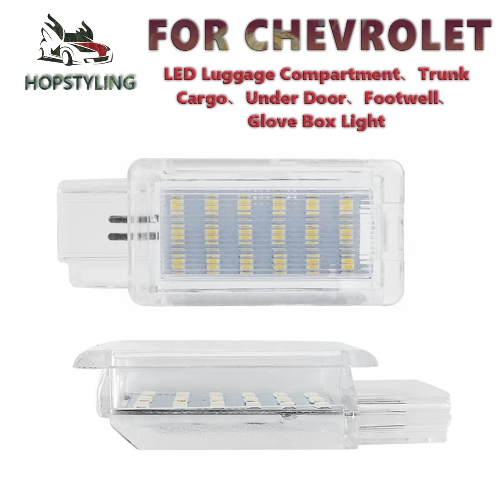 

LED Luggage Compartment Trunk Lamps Footwell Under Door Light For Chevy Cruze Sonic Spark Corvette Impala Camaro Malibu Equinox