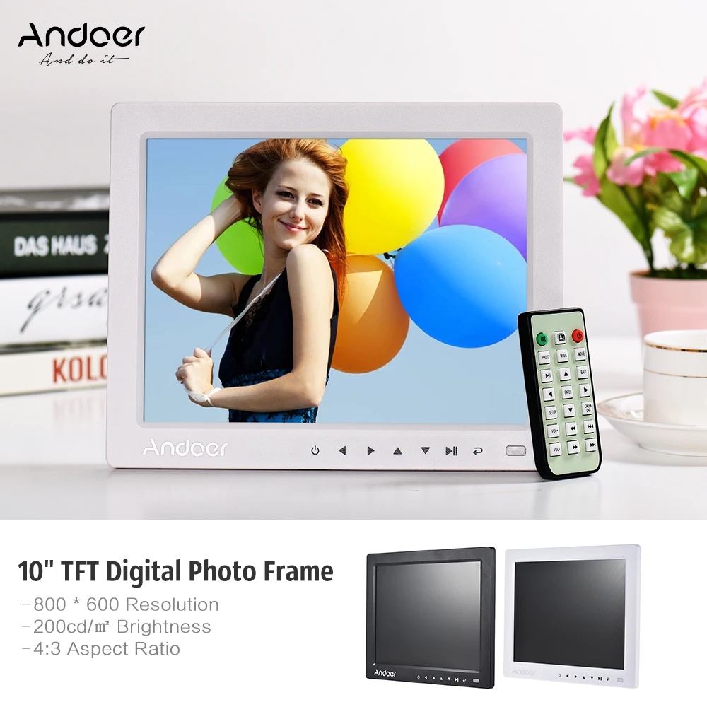 Цифровая HD фоторамка Andoer 10 дюймов настольный альбом с отображением изображений
