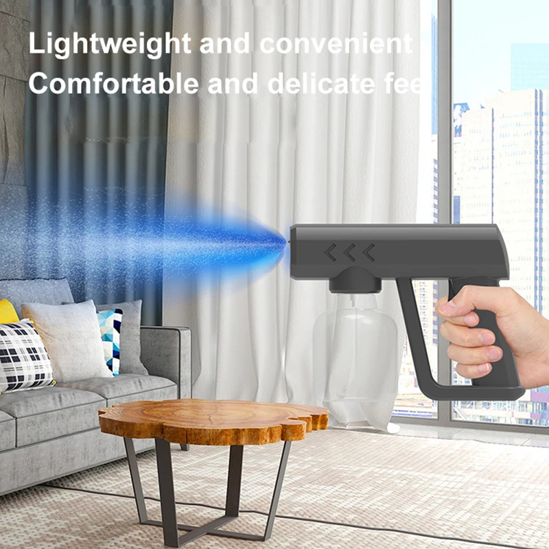 

300 Ml Multifunction Wireless Nano Blue Light Steam Disinfection Spray Gun USB Charging Lobby Study Bedroom Sprayer Disinfection
