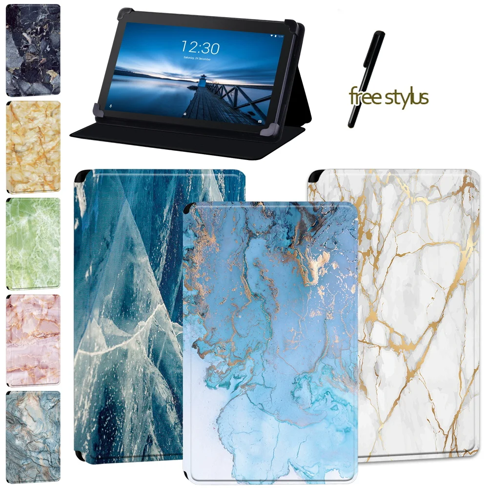 

Tablet Case for Lenovo Tab E7 /Lenovo Tab E10/Lenovo Tab E8 -Anti-drop Marble Pattern Flip Leather Protective Case + Free Stylus