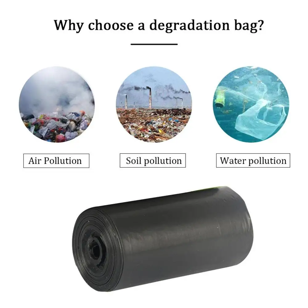 Disposable Degradable Garbage Bag Flat Mouth Environmental Protection Household Biodegradable rubbish bags refuse #309 | Дом и сад