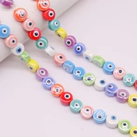 multicolor evil eye ceramic beads for jewelry making necklace bracelet 810mm oblate porcelain eye spacer bead accessories