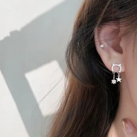 new minimalist cute hollow cat kitty star stud earrings for women teen girls students party birthday jewelry accessories gifts