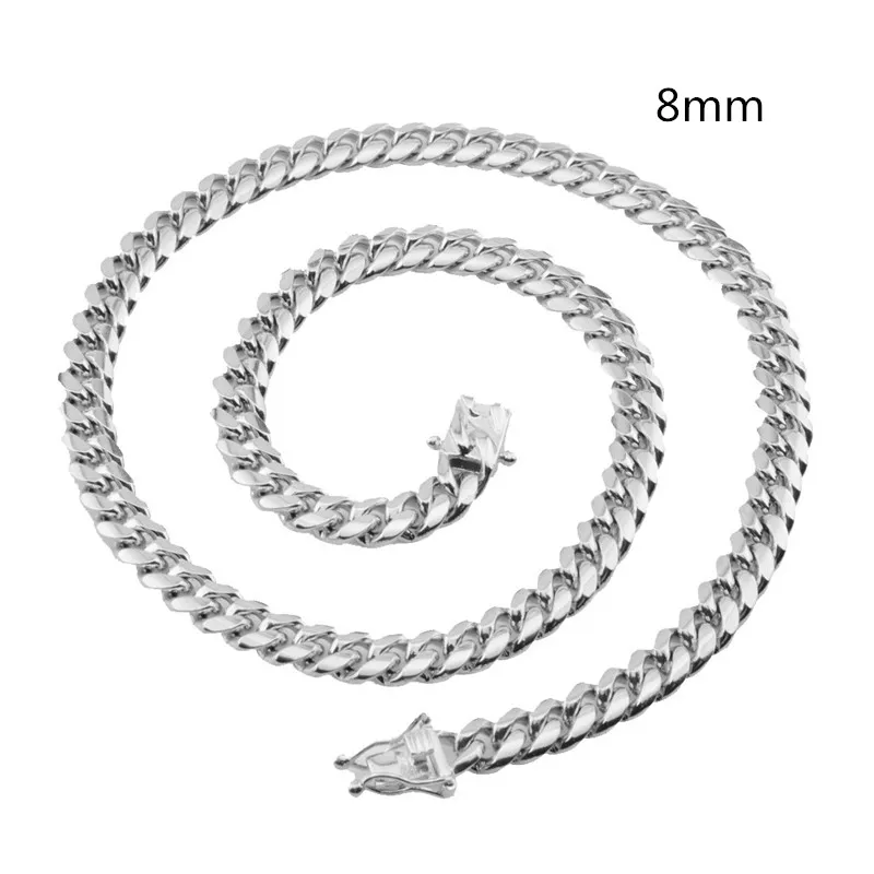 8 мм винтажные мужские женские панцирные кубинские Звенья из нержавеющей стали