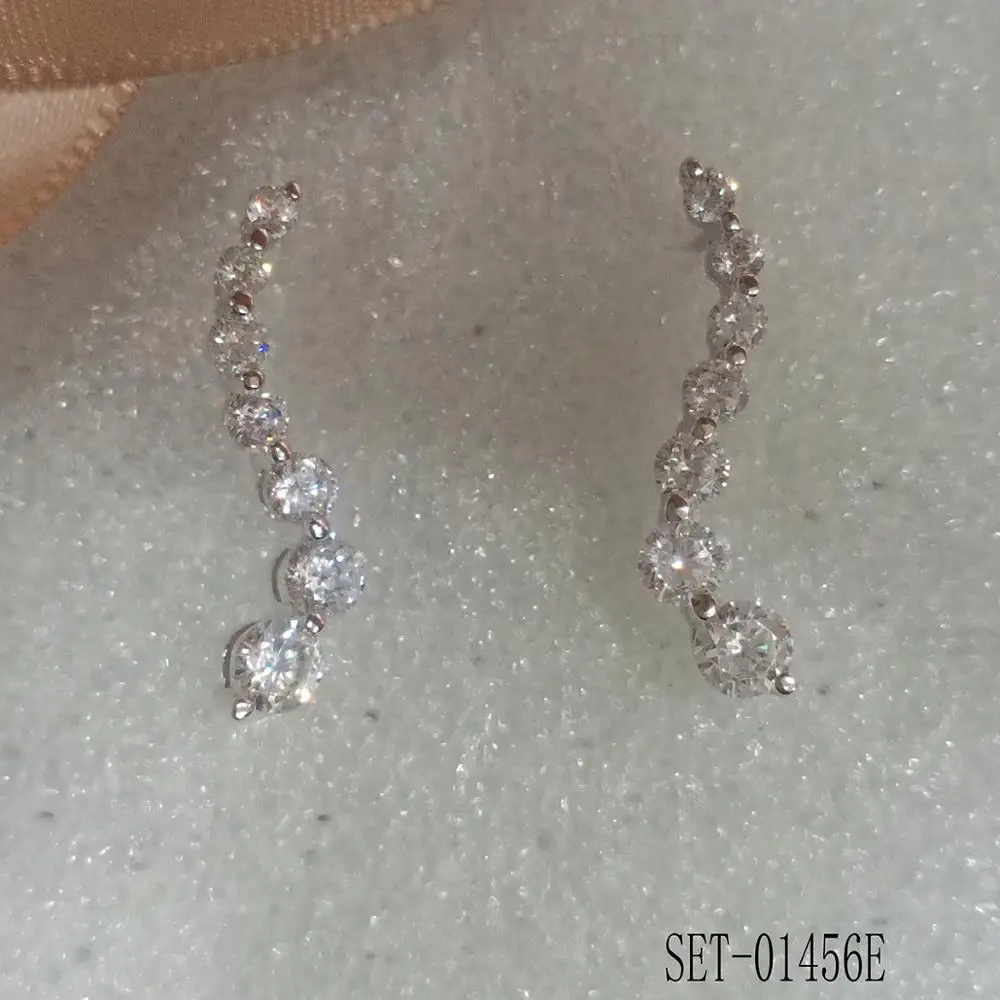 

Sterling Silver Earring And Pendant With White Zircon And Rhodium Plating For Women fine Jewelry