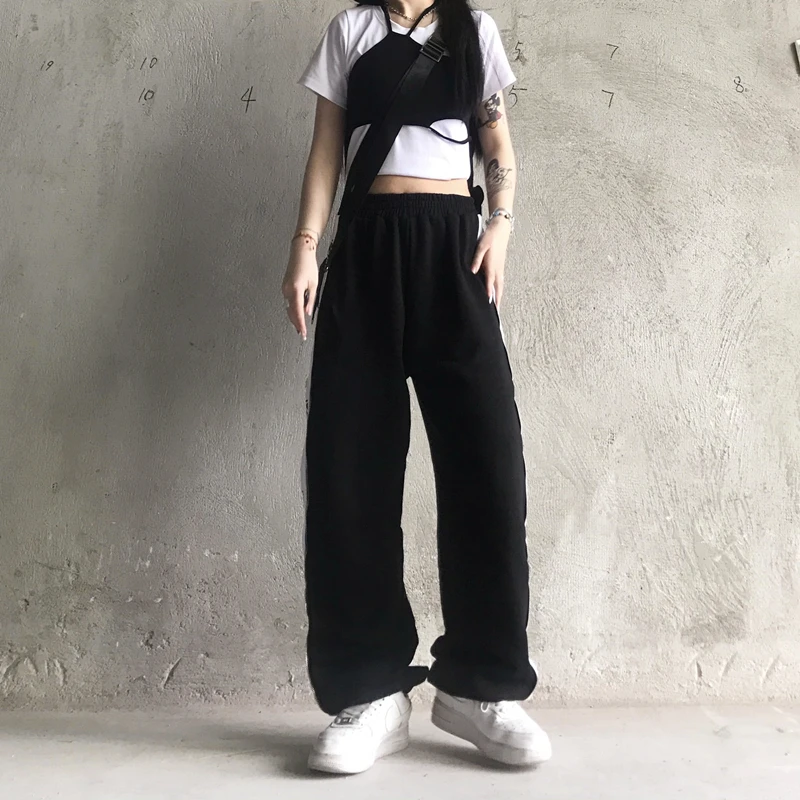 

Love Print Causal Capris New Spring Autumn Korean Ins Hipster High Waist Wide Leg Pants Women Clothing Zipper Trousers Straight