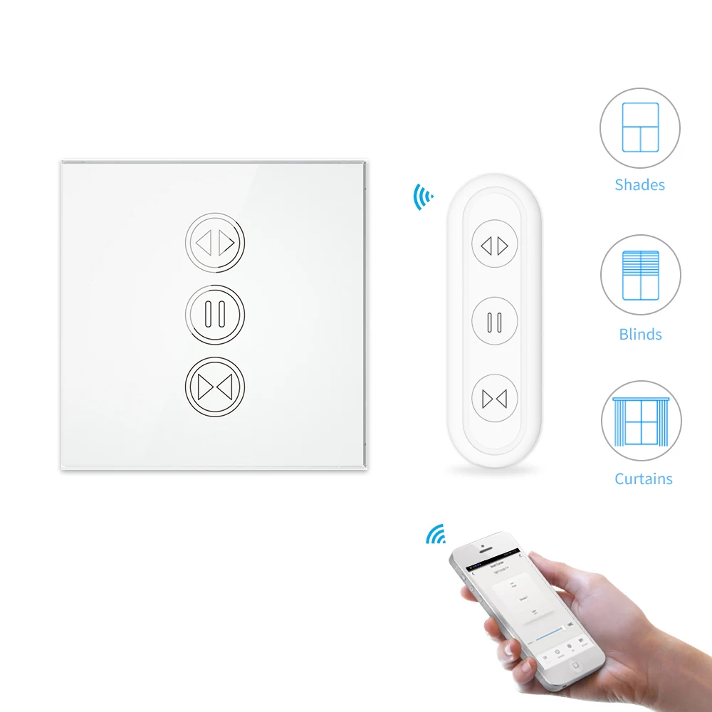 

Wi-Fi-переключатель для штор, голосовые дистанционные жалюзи, роликовый двигатель, приложение, таймер, спасательный затвор для умного дома, дл...