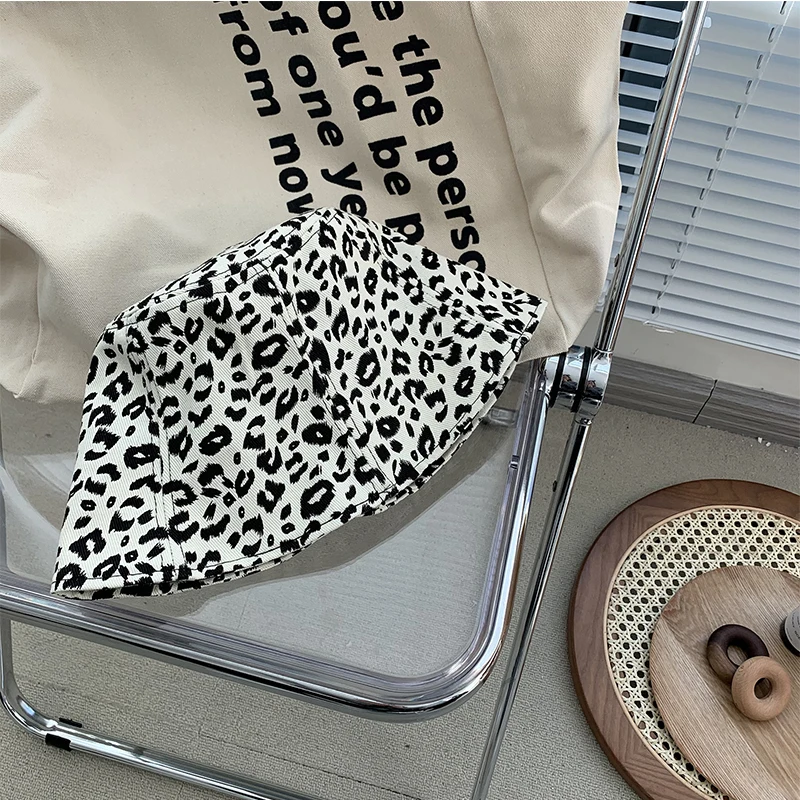 Женская шляпа K148 в полоску с леопардовым принтом женская панама 2021 летняя кепка