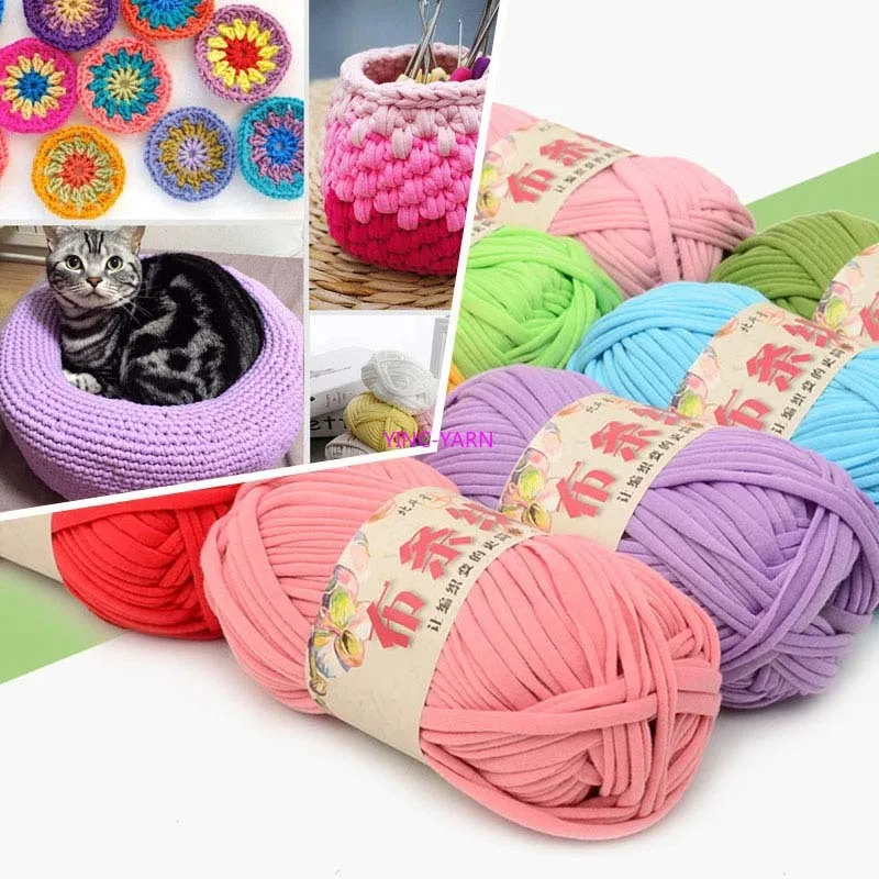 Вязаная ковровая пряжа 100 г Хлопковая Сумка ручная работа вязание крючком