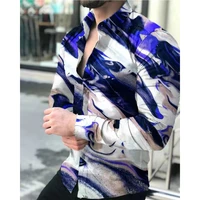 2022 shirts for mens vintage splicing loose button casual long sleeve men shirt streetwear autumn fashion turn down collar top