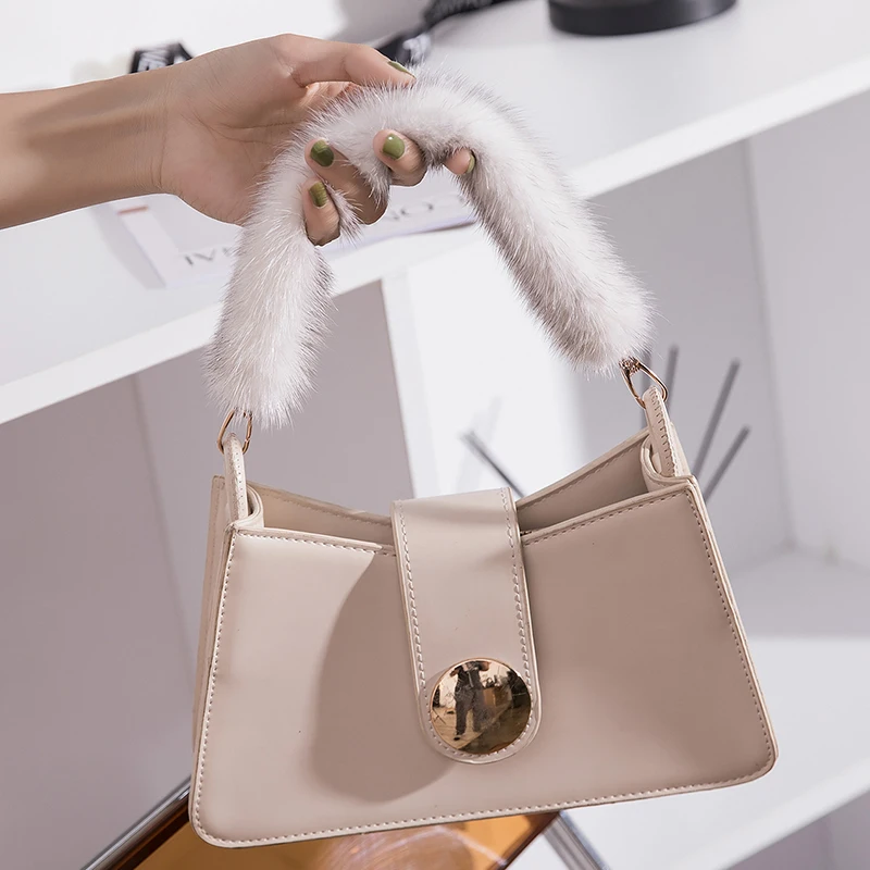 Сменный ремешок для сумок из натурального меха норки 35 см | Ремни