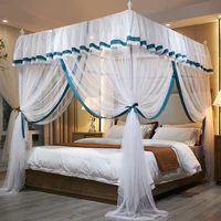 quadrate palace mosquito net with frame romantic shading bed curtain canopy nets three door bedcover curtain home textiles decor