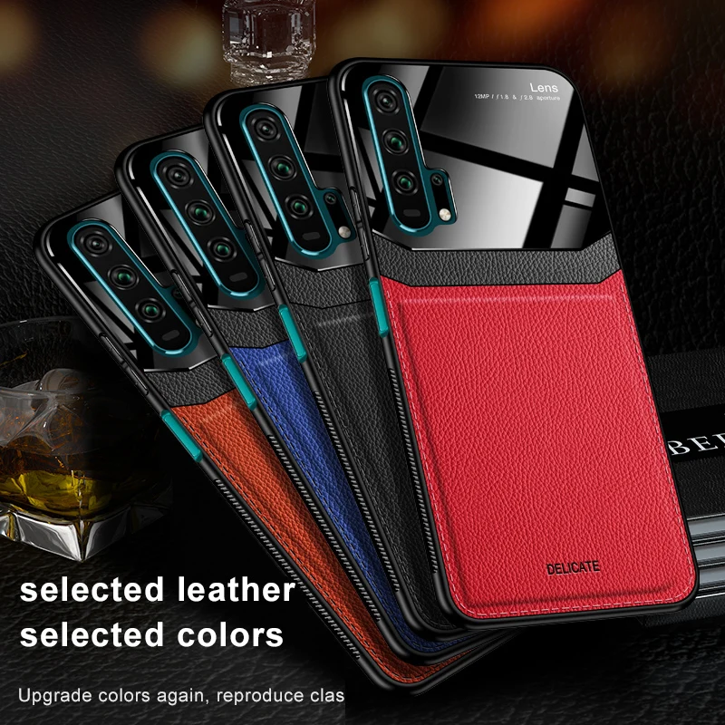For Huawei Honor 20 case Luxury Shockproof soft bumper leather Pro back cover shell fundas capa | Мобильные телефоны и