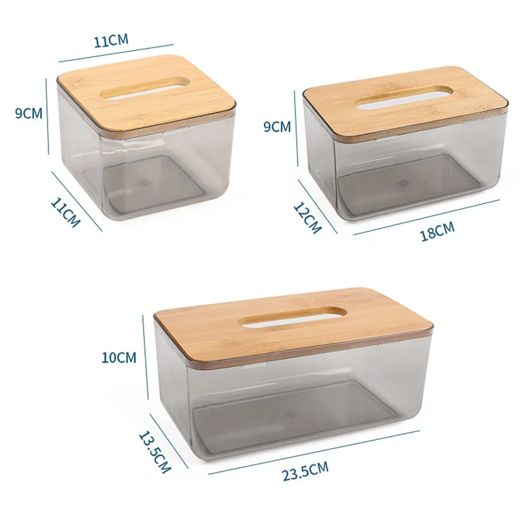 

1 X Tissue Box Log + PP Home Living Room Creative Coffee Table Desktop Bamboo Wood Cover In Stock Drop Shipping