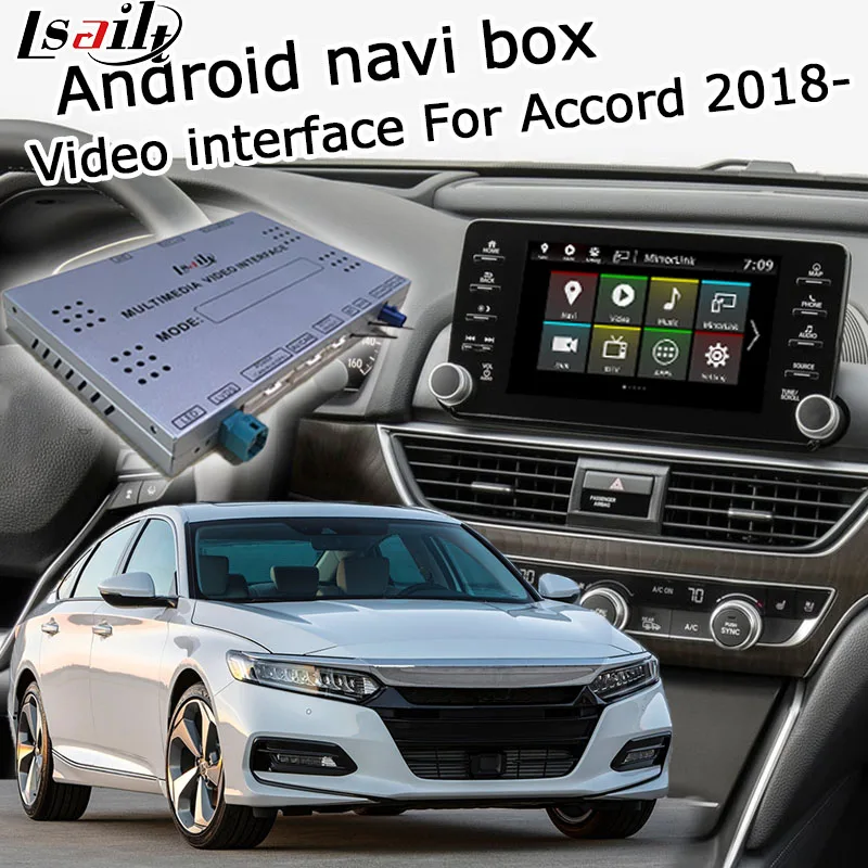 Lsailt Android gps навигационная коробка для Honda Accord high end-видео интерфейс коробка зеркальная ссылка youtube waze yandex navi