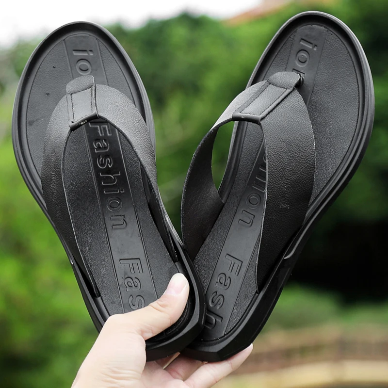 

shoes summer mens Man for sandals house slipper leather cork rubber fashion flip unisex soft outdoor sandalsslippers women mens