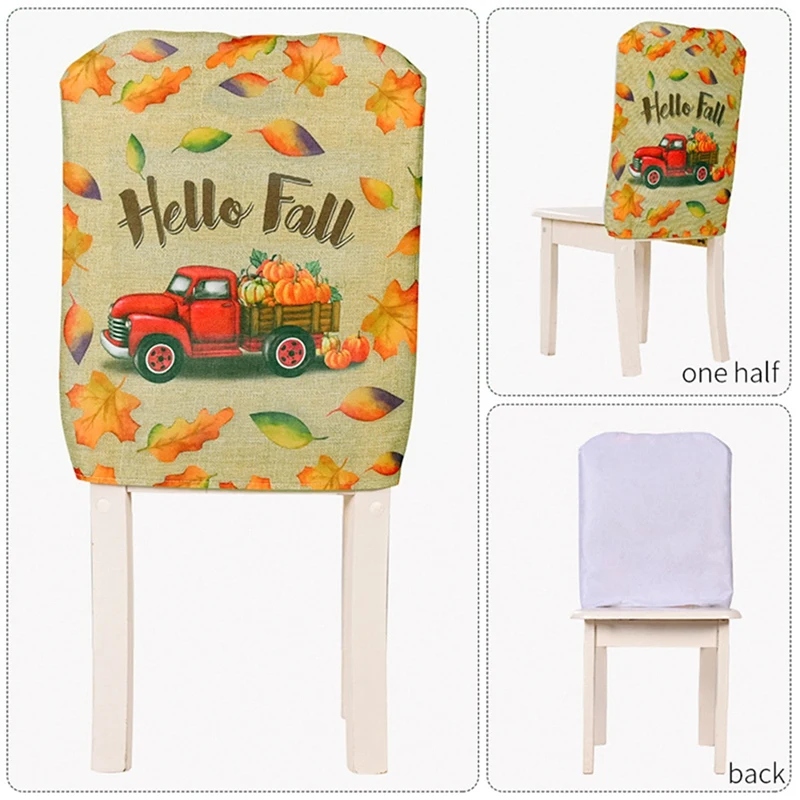Набор 2 чехлов на стулья День Благодарения с принтом тыквы кленового листа