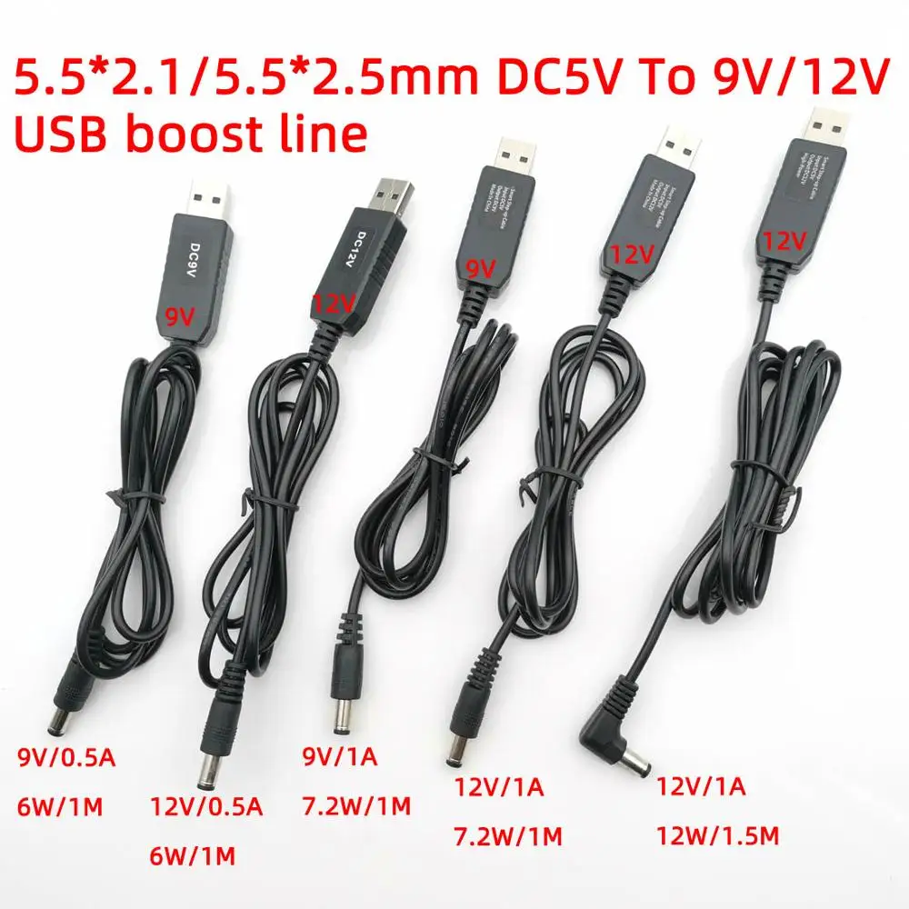 USB силовой повышающий кабель DC 5 В к 9 В/12 Повышающий Модуль конвертер адаптер 3 5*1 35