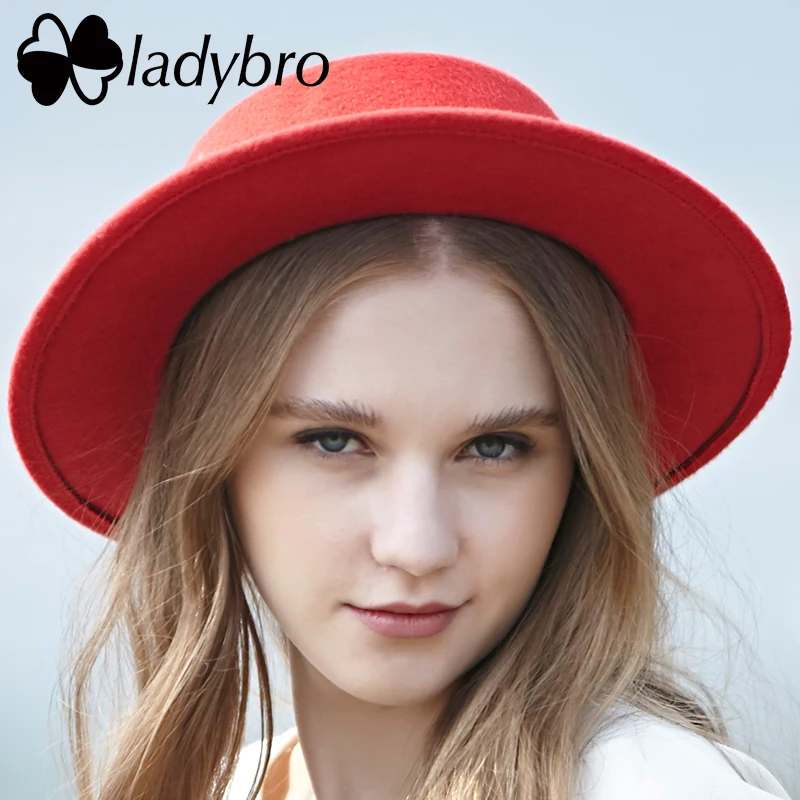 Ladybro, имитация шерсти, шляпа для мужчин, плоская шляпа для женщин, фетровая шляпа с широкими полями, фетровая шляпа, женская кепка, Женская кепка, шляпа для женщин