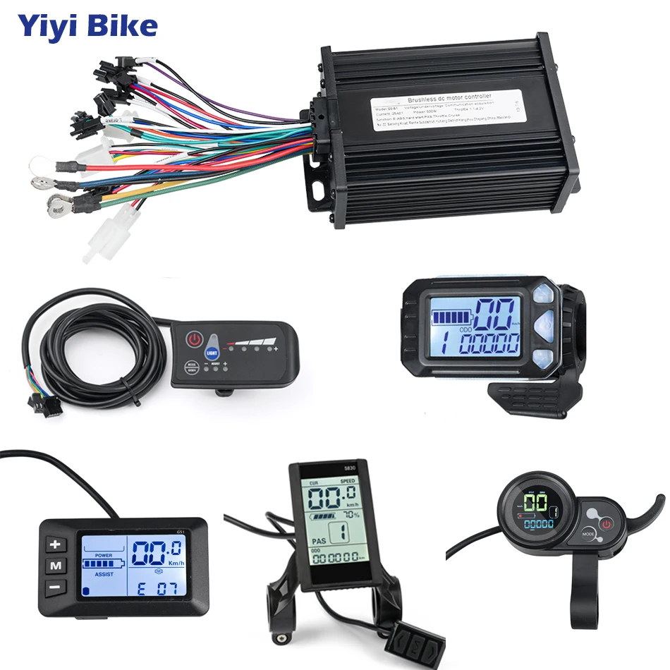 Электрический контроллер для велосипеда 48 в 36 в 500 Вт e, ЖК-дисплей/светодиодный дисплей, регулятор скорости для электрического скутера, комплект мотора, электрический велосипед