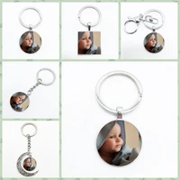 customize any picture of baby boy mom dad and grandpa picture custom pendant keychain gift keychain for family