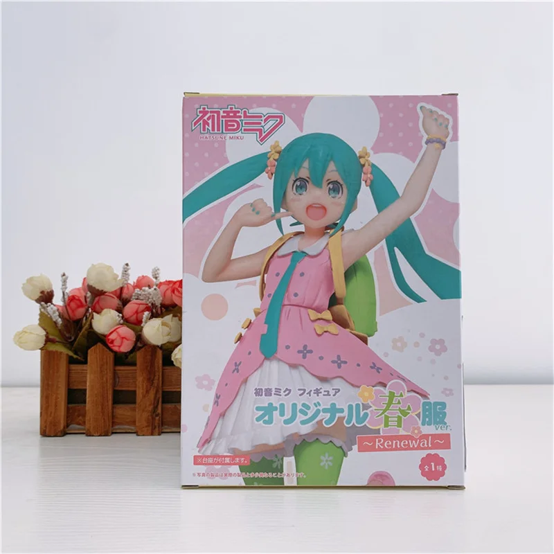 

Bandai Anime Girl Miku Original Spring Clothes Different Color Version Action Figure Boxed Model Decoration Toy Children's Gift