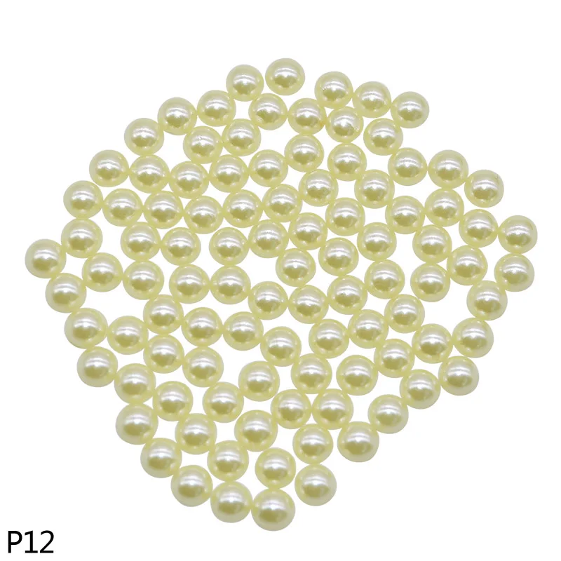 P12 1000Pcs Pearl Stickers Trim Rhinestones for Nails Phone DIY Flatback Manicure Pearl Beaded Appliques Clothes Stickers - Цвет: P12