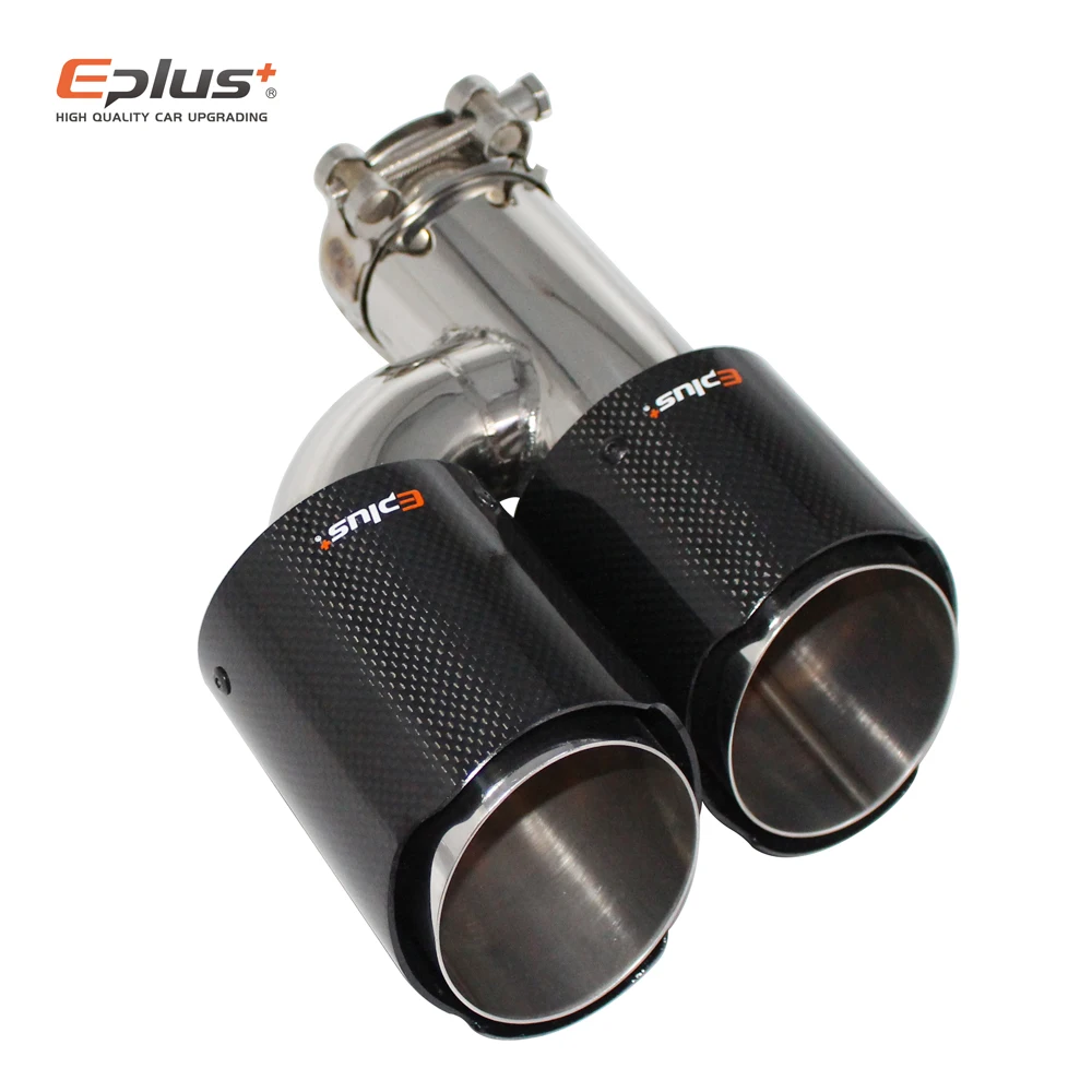 Автомобильный глянцевый глушитель EPLUS наконечник Н-образной выхлопной трубы с