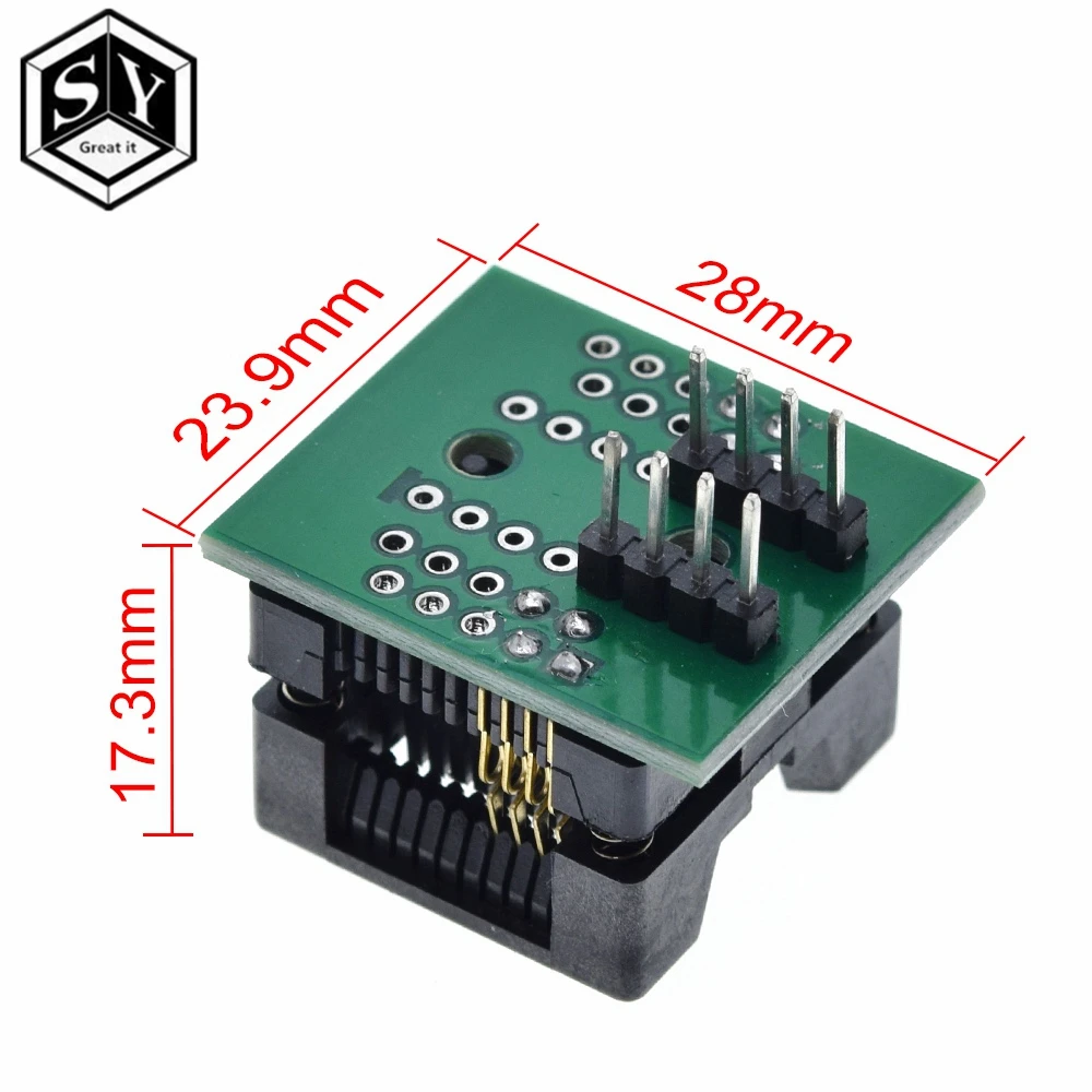 GREAT IT 1 шт. SOIC8 SOP8 К DIP8 широкое сиденье 200 мил программист адаптер гнездо синий ch341a
