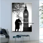 Big Ben and Sir Winston черно-белая фотография на холсте с изображением черно-белого Лондона