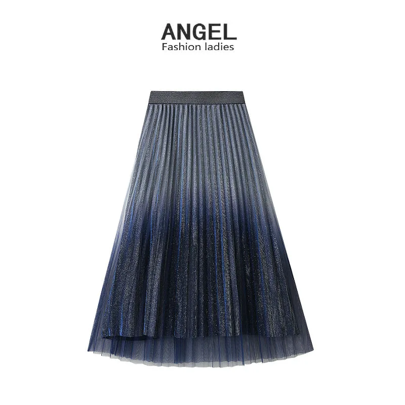 

Для девушек и женщин расти высокого градиента из вуали в сеточку ранней Весенняя Новинка талии ультра-тонкий Фея светильник 0028 женские длин...