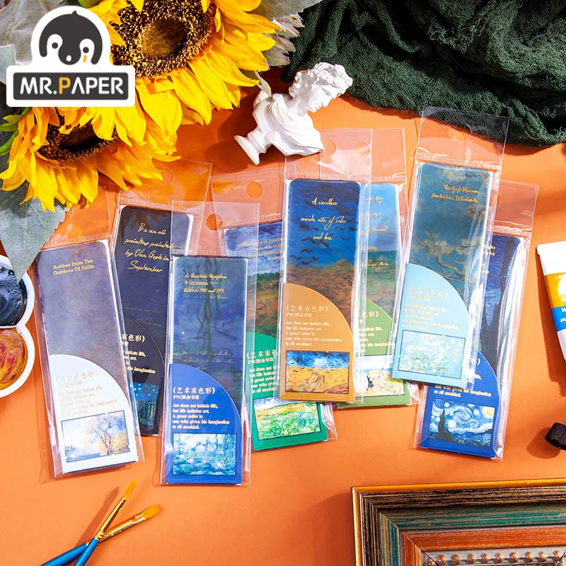 

Mr.Paper 8 дизайнерский художественный цвет известная картина бронзовая матовая ПЭТ Закладка креативная ручная учётная запись DIY декоративная ...