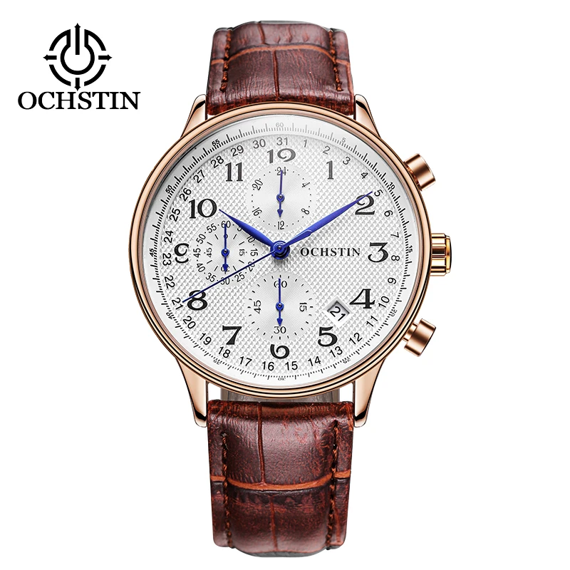 

OCHSTIN Top Men's Luxury Brand Business Rose Gold Chronograph Waterproof Quartz Analog Watch Male Clock Relogio Masculino