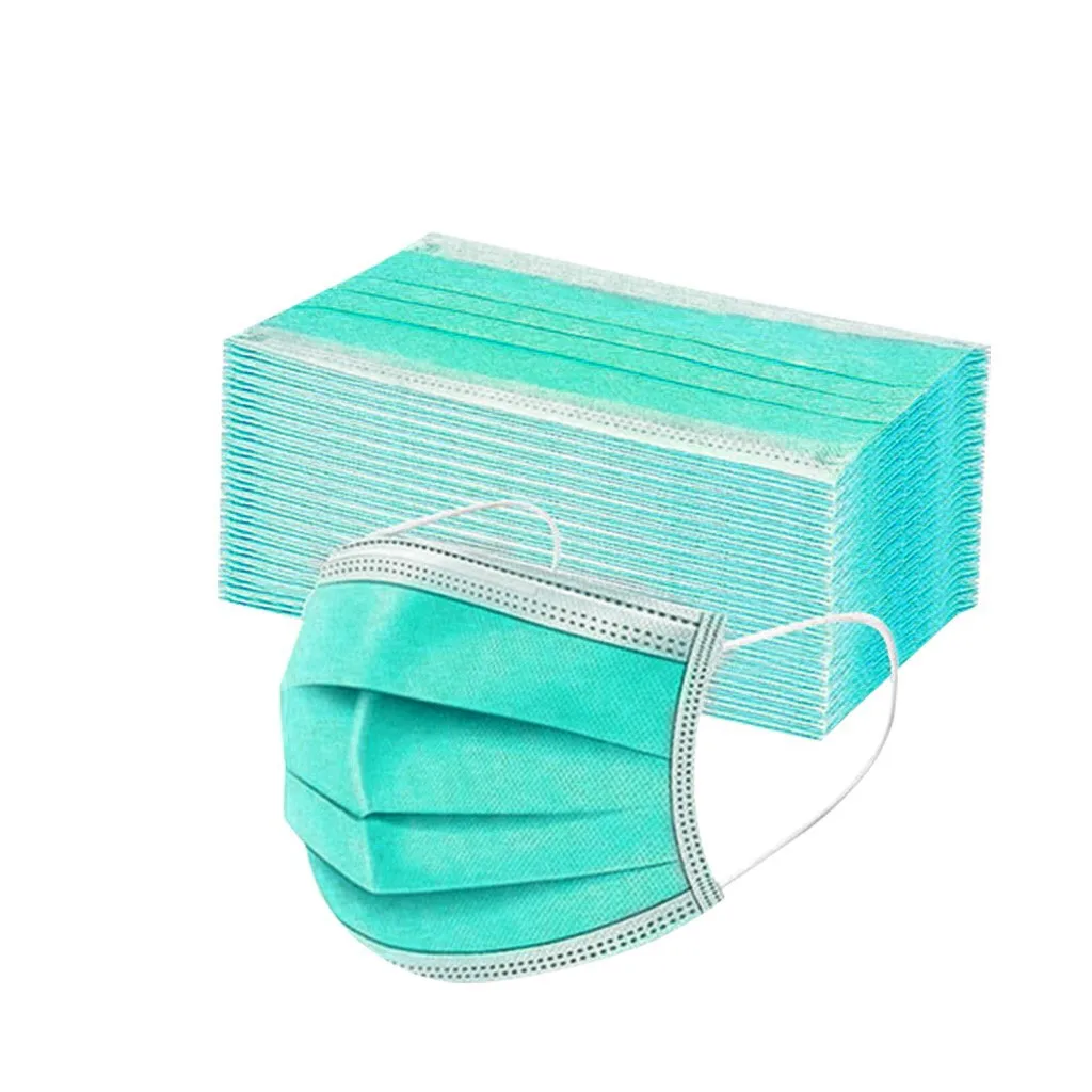 

50pcs Women Man Solid Mask 3ply Disposable Face Mask Ear Loop Anti-pm2.5 Dust-proof Mask Outdoor Protective Breathable