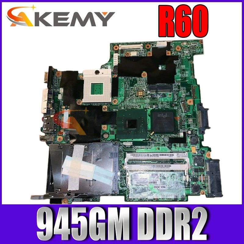 

Материнская плата Akemy FRU 42W2575 для ноутбука lenovo thinkpad R60, материнская плата с ЖК-дисплеем 14,1 дюйма 945GM DDR2, работает с бесплатным ЦПУ