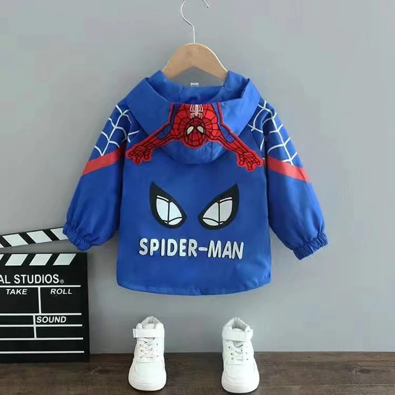 Куртка детская с капюшоном мультяшный рисунок Микки и Минни Человек-паук Эльза