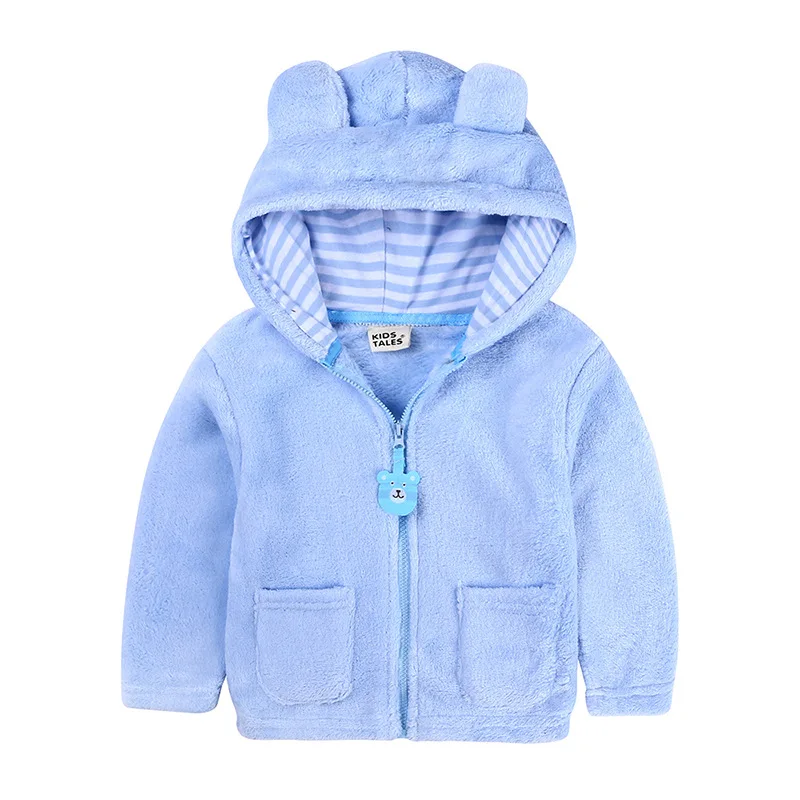 New Baby Boys Girls Wool Hooded Zipper Coat Outerwear 2020 Autumn Winter Kids Warm Soft Fleece Solid Jackets Children Clothing |