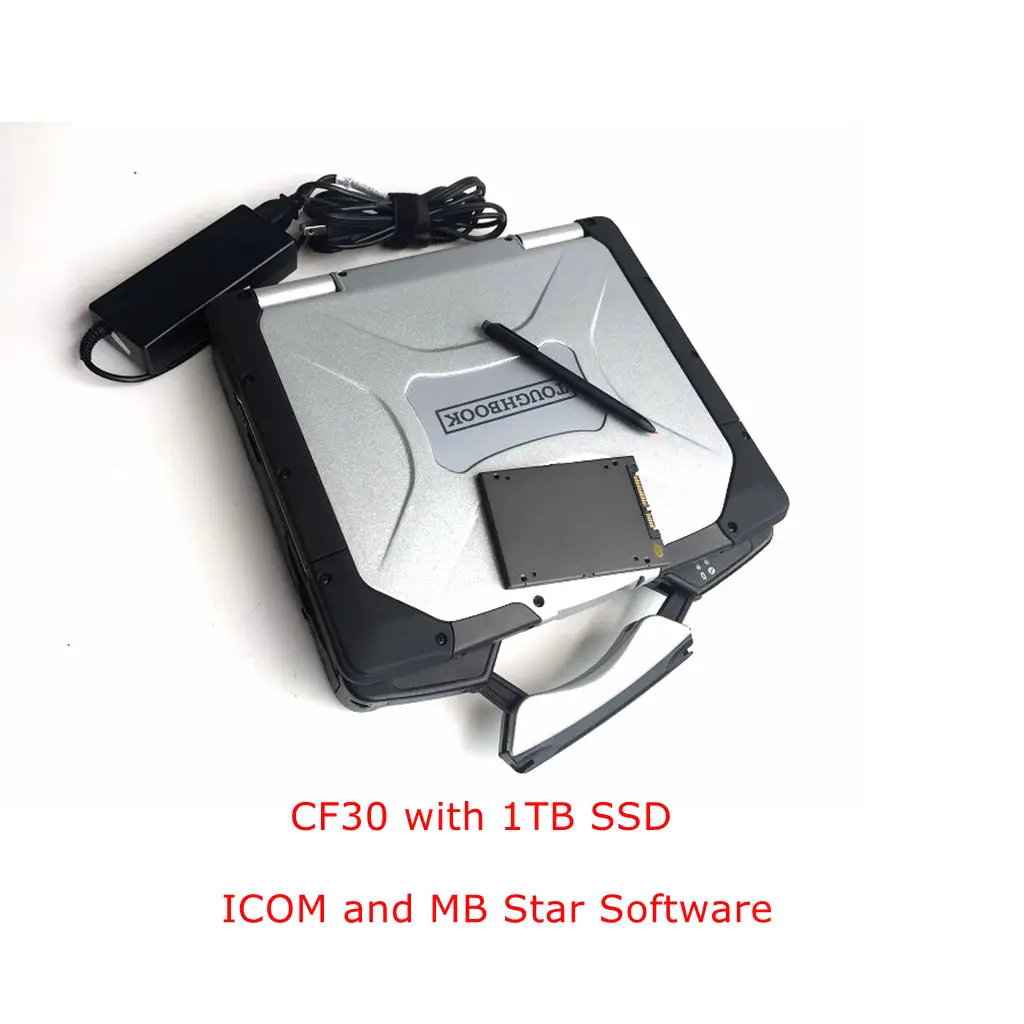 

2in1 Software for Bmw Icom Scanner Next and A2 Plus Mb Star Diagnosis C4 Sd Connect C5 1TB SSD Install in CF-30 Laptop 4GB