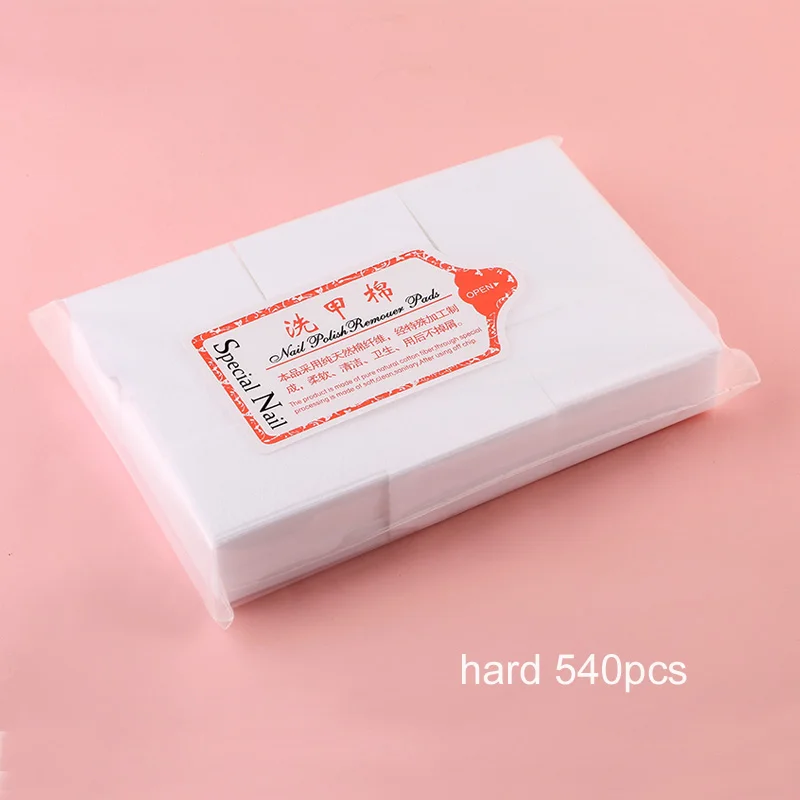 hard 540pcs 180 шт, хлопок, для снятия лака, безворсовые салфетки, очиститель, бумажный коврик, ручная салфетка, лак для ногтей, инструменты для чистки маникюра - Цвет: hard 540pcs