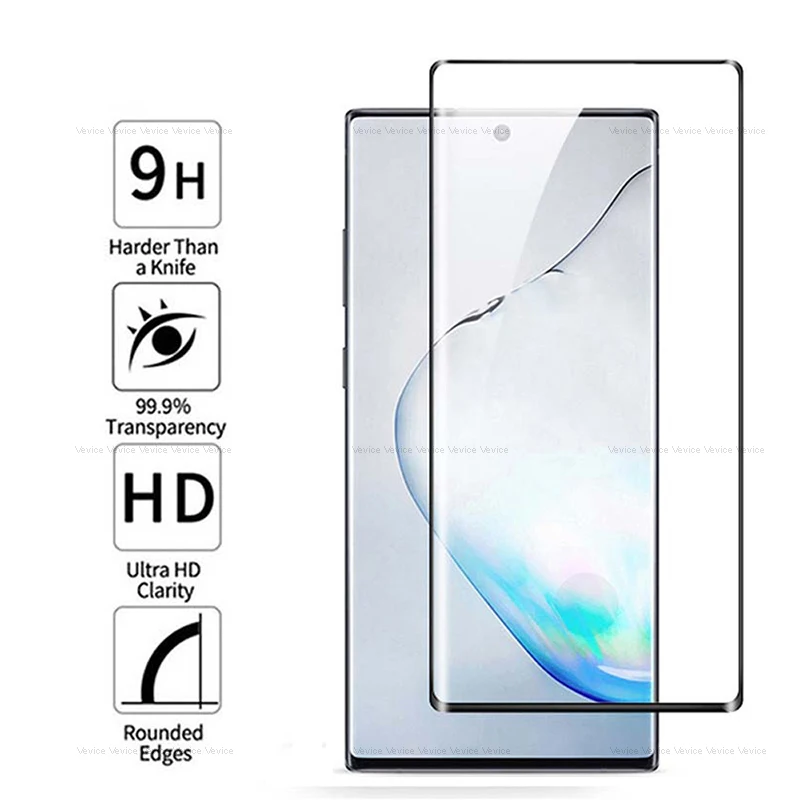 3D изогнутое закаленное стекло для samsung Galaxy Note 10 9 8 Защитная пленка экрана Pro + Note10