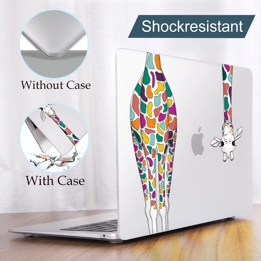 Жесткий чехол Crazy Design с цветочным рисунком жирафа для Macbook Air 13 A1932 Pro 13 Touch Bar A2159 16 дюймов чехол для ноутбука A2141