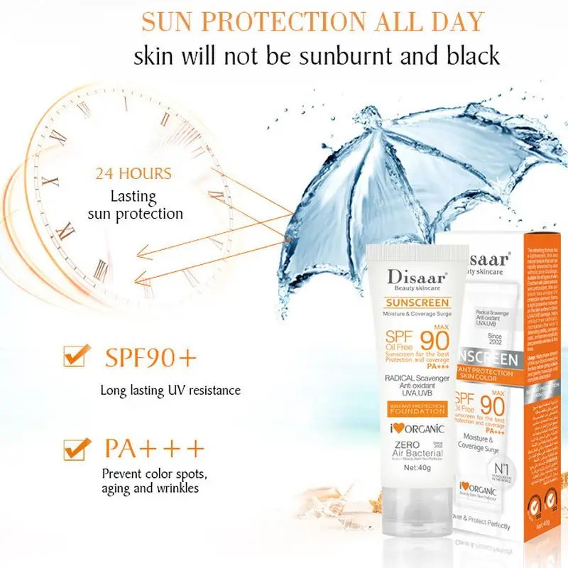 Солнцезащитный крем Disaar для лица и тела красота уход за кожей Spf Max 90 масло
