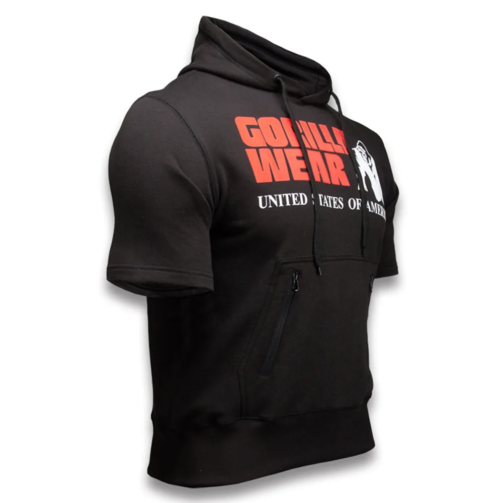 Толстовка мужская для спортзала и фитнеса свитшот с короткими рукавами