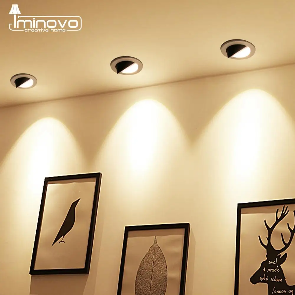 

Светодиодный светильник с регулируемой яркостью COB, встраиваемая лампа, регулируемый светильник 3 Вт 5 Вт 7 Вт 9 Вт 12 Вт, круглый светильник дл...